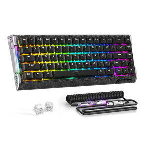 �yATTACK SHARK R68HE �u���b�N�z���C�X�C�b�` �Q�[�~���O�L�[�{�[�h �L�� 68�L�[ 65% ���s�b�h�g���K�[0.005mm(�ݒ�ɂ��)256K�X�L���� �ő�8000Hz�|�[�����O ��x�� RGB�T�C�h���C�g 6�w�z�� HIFI�Łc