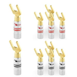 Nakamichi Excel �V���[�Y 24K �����b�L Banana Plugs �o�i�i �v���O 12 AWG - 18 AWG �Q�[�W �T�C�Y 4 mm �X�s�[�J�[ �A���v Hi-Fi AV �X�e���I �z�[���V�A�^�[ �I�[�f�B�I ���C���[ �P�[�u��