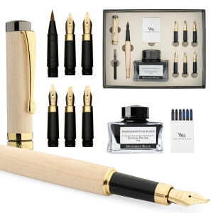 Wordsworth&BlackCalligraphyPenGiftSet�C���N�r�A6�̃C���N�J�[�g���b�W�A�C���N�R���o�[�^�[�A6�̑ւ��j�u�A�����|�A�W���[�i�����O�A�������X���[�Y�ȃy��[���[�v���E�b�h]