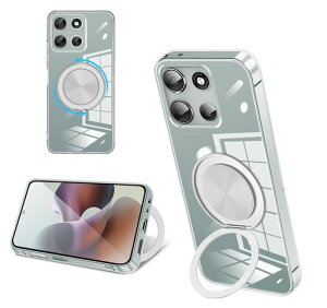 �Ή� Moto G66J/G66Y/G56 5G �P�[�X �N���A �����O�t�� 360°��]�X�^���h �ϏՌ�