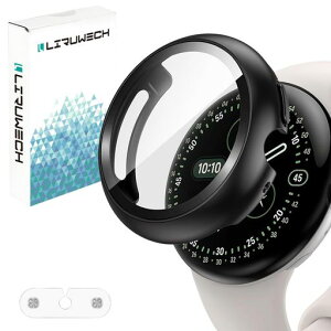 LIRUWECH for Pixel Watch 5/4 �P�[�X 45mm (2025) �Ɨ��[�d�A�_�v�^�[�t�� �s�N�Z���E�H�b�`5/4�ی�J�o�[ �K���X�t�B���� ��̌^ google pixel watch 5/4�Ή� PC�f�� �ϏՌ� �^�b�`���ǍD