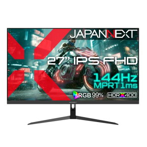 JAPANNEXT27�C���`IPS�p�l������144Hz/1ms(MPRT)�Ή��t��HD(1920x1080)�𑜓x�Q�[�~���O���j�^�[JN-IPS27G144FHDMIDPsRGB:99%HDR400����PS5�t��HD:120Hz