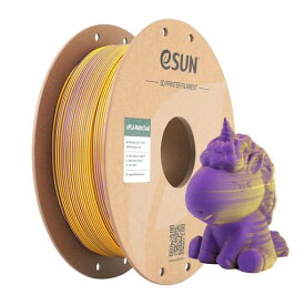 ESUN アップグレードされたマットPLAフィラメント 1.75MM、マットPLA 3Dプリンターフィラメント、光沢なしのカラー、フロストテクスチャー、1KGスプール(2.2ポンド)3Dプリンター用3Dプリンティングフィラメント、紫と黄色の二色
