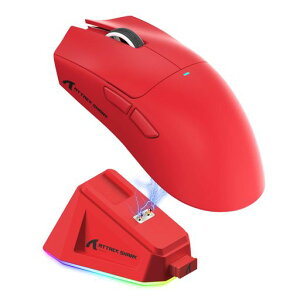 ATTACK SHARK X11 �Q�[�~���O�}�E�X ���C�����X ���� 2.4G/BLUETOOTH/USB-C ���y��63G 22000DPI �[�d�h�b�N�t�� �ő�65���ԓ��� �Z�K�擾�ς� (���b�h)