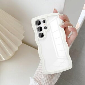 UEEBAI対応SamsungGalaxyS24Ultra5G用のケースソフトTPUカバー可愛いおしゃれケース透明ウェーブデザインスマホケースワイヤレス充電対応軽量薄型耐衝撃人気波型バンパースマホケース