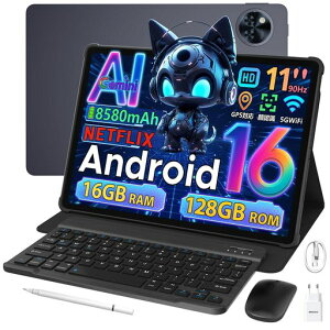 【Android1611インチ世界初登場】Android16タブレット11インチ、DOOGEEU11セット版、16GB+128GB+2TB拡張、8コアCPU、GeminiAI、Netflix、WidevineL1、1300万画素