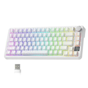 ATTACK SHARK X85 PRO �Q�[�~���O���J�j�J���L�[�{�[�h 3���[�h�ڑ� �u���[�x���[�X�C�b�` �K�X�P�b�g�}�E���g ���j�A �z���C�g