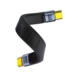 USB-C to USB-C 13cm ���` �Z���P�[�u�� 40Gbps�����f�[�^�]�� PD�Ή�240W/5A�}���[�d 8K@60Hz�f���o�� Type-C to Type-C �t���b�g�P�[�u�� iPhone 17/16