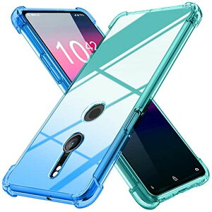 XperiaXZ2ケースSO-03KSOV37ケースクリア薄型グラデーション色ケース軽量tpu耐衝撃スマホケース透明米軍MIL規格取得おしゃれ黄変防止防塵一体型人気エクスペリアXZ2携帯カバーブルー/緑