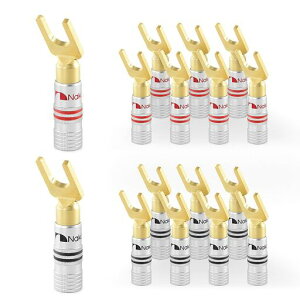 Nakamichi Excel �V���[�Y 24K �����b�L Banana Plugs �o�i�i �v���O 12 AWG - 18 AWG �Q�[�W �T�C�Y 4 mm �X�s�[�J�[ �A���v Hi-Fi AV �X�e���I �z�[���V�A�^�[ �I�[�f�B�I ���C���[ �P�[�u��