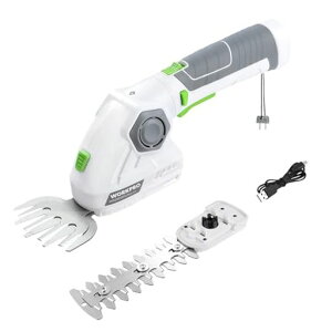 WORKPRO【三重安全ロック7.2V充電式】芝生バリカンガーデンバリカン生垣バリカン芝刈り機無負荷運転80分ハンドル180度調整可能ブレード2枚付Type-C充電ポート付バリカン刈幅97mmトリマー刈長…