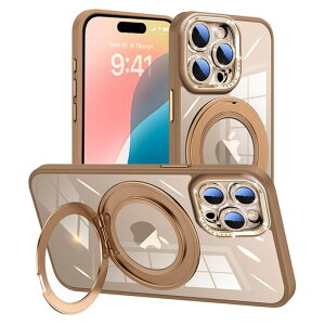 DAMESINE IPHONE 13 PRO MAX�p�P�[�XMAGSAFE�Ή� �N���A�w�ʓ��� �V���R���ϏՌ� ���^ 360°��]�����O�X�^���h�t�� �}�O�l�b�g���� ���O����J�����J�o�[�L���L���ȃK���X�t�B���������Y�ی� ���c