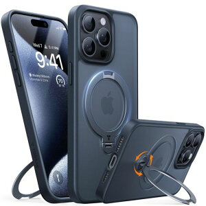 TORRAS iPhone 15 Pro �p �P�[�X�y������|360° �[���}�C���X�^���h x 10 ����J�ϋv�z �ČR�K�i �c�����Ή� �����O�t�� �}�O�l�b�g���� ���C�����X�[�d�Ή� �ϏՌ� �h�w�� ������ Ostand Spin �u���c