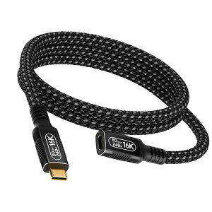 USB-C �����P�[�u�� 1m 80Gbps 240W�Ή� Thunderbolt 5/4/3 USB4 �K�i���� Type C �����R�[�h PD3.1�}���[�d 16K@60Hz�f���o�� E-Marker���� ���������R�l�N�^ ���ϋv�i�C�����ґg
