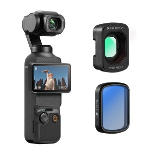 K&F CONCEPT Osmo Pocket 4/3�p ���C�h�����Y �t�B���^�[�Z�b�g �y�L�p�����Y 0.75�{ & �N�[�����O�t�B���^�[�z