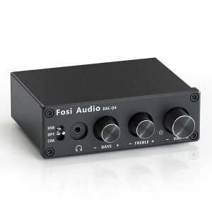 Fosi Audio Q4 DAC �w�b�h�t�H���A���v ���^ �~�j�X�e���I 24�r�b�g ���f�W�^�� �R���p�N�g �_�b�N �w�b�h�z���A���v 192KHz PC-USB/��/����/RCA���� MAC/PC/TV/PS4/DVD�Ή�
