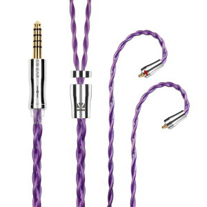 Yinyooアップグレードケーブルmmcx4.4mmKBEAR耀KBX49896N単結晶銅4芯ヘッドフォン交換用ケーブルバランスイヤホンリケーブルhi-fiオーディオイヤフォンケーブル(パープル・mmcx4.4mm)