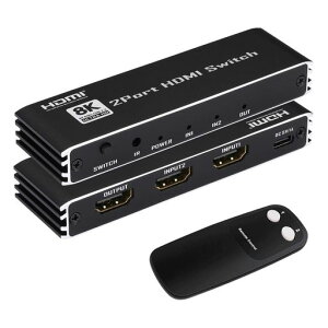 HDMI �ؑ֊� 2X1 8K@60HZ�A4K@120HZ�A1080P@240HZ HDMI �ؑ֊� 2����1�o�� �蓮 �؂�ւ��� PS5/4/3�ANINTENDO SWITCH�ADVD�v���[���[�AFIRE STICK�Ȃǂ̓K�p