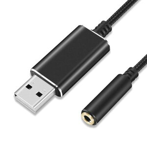 USB�I�[�f�B�I�ϊ��P�[�u��USB�O�t���T�E���h�J�[�hUSB2.0�I�Xto3.5mm���X�C���z���W���b�N4��TRRS1mWindowsMacOSLinuxChromebookPS4PS5�ȂǂɑΉ��u���b�N