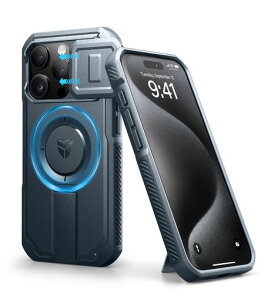 Dexnor iPhone 15 Pro �p �P�[�X - �X���C�h���J�����J�o�[&�����\�L�b�N�X�^���h�t�� �}�O�l�b�g���ϏՌ� �w�r�[�f���[�e�B �v���e�N�e�B�u�J�o�[ - �u���[