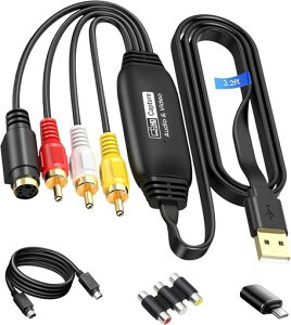 avediolinksUSB2.0�L���v�`���[�{�[�h1080P�Ή�VHS�EVCR�E8mm�r�f�I�EDVD�_�r���O�p�\�R����荞��RCA+S-Video���̓r�f�I�L���v�`���[Windows/Mac�Ή�