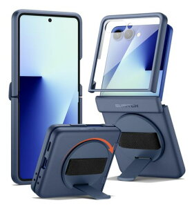 SURITCH �Ή�Samsung Galaxy Z Flip 7�P�[�X�A360°��]���n���h�X�g���b�v�t���A�O���b�v�z���_�[�A�L�b�N�X�^���h�A�X�N���[���v���e�N�^�[�A�q���W�ی�A�X�����Ŋ��ȑϏՌ��ی�J�o�[ - �u�c
