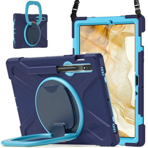 360�x��]ForGalaxyTabS10FE/S9FE10.9�C���`/TabS9/S8/S711�C���`�P�[�X�c�u�����u�����ϏՌ����|��Android�^�u���b�g�ی�P�[�X������t���L�b�Y�V�����_�[�x���g�t��