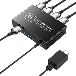avedio links HDMI���z�� 1����4�o�� 4K@30Hz HDMI�X�v���b�^�[ 4��ʓ����o�� 1080P@120HzPS5/HDTV/Xbox/DVD/PC�Ή� USB-C�P�[�u���Ɠd���A�_�v�^�[�t��