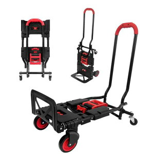 Lomive �܂肽���ݑ�� �y�ʑ�� �t���b�g�L�����[ �ω׏d150kg 2WAY �܂肽���ݎ� �艟����� 4��/2�� �t���b�g�J�[�g �؂�ւ��� �y�� �R���p�N�g �É��L���X�^�[�t�� �^���� ���[ �����^�� �c