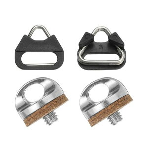 PATIKIL1/4”カメラネックストラップネジホルダーとカメラストラップラグリング2セットクイックインストールカメラネジメタルトライアングルスプリットリングフックアダプターシルバー