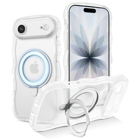 GUAGUAiPhoneAirケースマット肌触りウェーブMagsafe対応ケースいPhoneAirワイヤレス充電回転スタンドソフトうねうねかわいい人気韓国耐衝撃おしゃれ黄ばみなしあいふおんAir米軍規格耐衝撃