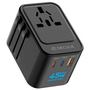 �yGaN45W�}���[�d�zdecqle�C�O�ϊ��v���O�R���Z���g�}���`�ϊ��v���O2USB-C(GaN45W�}���[�d)&1USB-A�|�[�g4�䓯���[�d