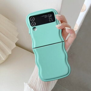 UEEBAI�Ή�SamsungGalaxyZFlip3/ZFlip45G�p�̃P�[�X�\�t�g�V���R���J�o�[�����������X�}�z�P�[�X�E�F�[�u�f�U�C�����C�����X�[�d�Ή��y�ʔ��^�ϏՌ��g�^�o���p�[�X�}�z�P�[�X