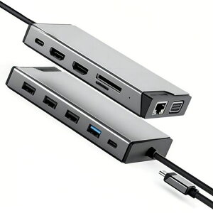 12-in-1USBC�h�b�L���O�X�e�[�V�����A�g���v���f�B�X�v���C4K@60HzHDMI/VGA�AUSB�|�[�g4�A�M�K�r�b�gLAN�A100WPD�[�d�ASD/TF�J�[�h���[�_�[�A�m�[�gPC�Ή�