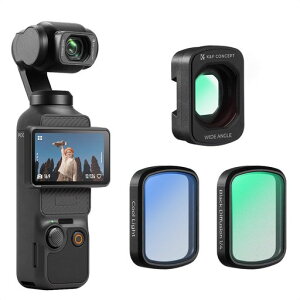 K&F CONCEPT Osmo Pocket 4/3�p �t�B���^�[ 3�_�Z�b�g�y�L�p�����Y 0.75�{&1/4 �u���b�N�~�X�g&�N�[���t�B���^�[�z