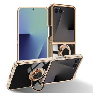 Samsung Galaxy Z Flip 7 5G �p �P�[�X �����O�t�� �J�o�[ TPU�f�� �X�^���h�@ �M�����N�V�[
