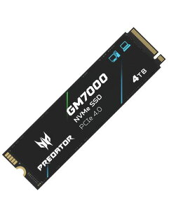 Acer Predator M.2 SSD 4TB GM7000 DRAM�L���b�V������ NVMe 2280 PCIe Gen4x4 ������(�ő�ǂݎ��:7400MB/s�A�ő发������:6700MB/s) ����SSD PS5/PS5 Pro����m�F�ς�