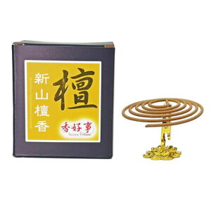 香好事新山檀香渦巻き線香3~3.5時間48巻入台湾伝統のお香オーストラリア産白檀使用-1パック