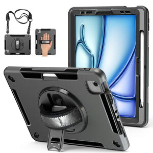 MiesherkiPadAir11�C���`�P�[�X(2026�A2025�A2024)ipadair11�C���`M4/M3/M2�ɑΉ��ی�t�B�����t��/�Ȃ��ϏՌ���v�h�o360°��]�X�^���h�����J�b�g�y�����[Pencil