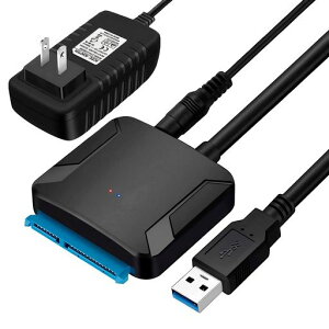 sata usb �ϊ��P�[�u�� 3.5/2.5�C���` SSD HDD SATA USB�ϊ��A�_�v�^�[ SATA3 USB3.0 �ϊ��P�[�u�� �d���A�_�v�^�[�t Windows10/Mac OS �����`�� �ő�6TB UASP�Ή�