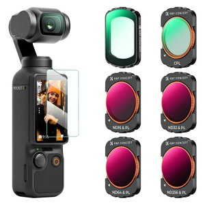 K&F CONCEPT OSMO Pocket 3/4�p ���C���t�B���^�[ UV+CPL+ND16/PL+ND32/PL+ND64/PL+ND256/PL �R���g���X�g���� ���ˏ��� ���� �����Y�ی� �����ߗ� 28�w�i�m�R�[�e�B���O