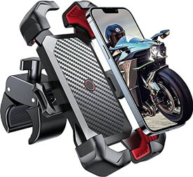 バイク スマホホルダー JOYROOM 2023 バイク用 携帯ホルダー 振動吸収 自転車 オートバイ用 スマホ ホルダー スタンド マウント スマホ置き 原付 固定 「ワンタッチで自動ロック」 片手操作 「10秒で取り付け」