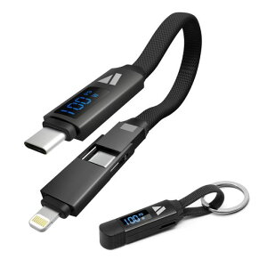 SUPERVcc163-in-1�L�[�����O�[�d�P�[�u��14cm|PD100W�}���[�d�f�[�^�]���ϊ�|�}�O�l�b�g�܂肽����|USB-CtoType-C/���C�g�j���O(14cm�u���b�N)
