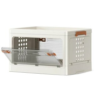 SPIEEK収納ボックス収納ケース折りたたみ有孔ボード付きボックス多方向から取り出せる本棚衣類小物収納折り畳みコンテナプラスチック大型積み重ね透明おしゃれ組立簡単多機能厚み強い…