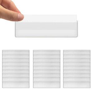 PAVIKEラベルホルダー(30枚セット)プライスタグ粘着ラベルポケット透明棚タグ約3*11cm防水プラスチック引き出し収納箱スーパーマーケットキッチンカテゴリー分け用
