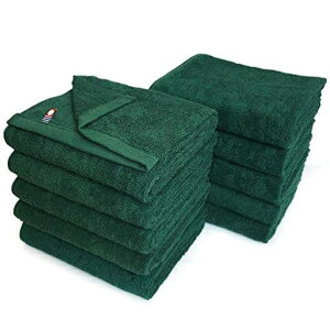 美容系今治タオル業務用フェイスタオル10枚組村上タオルエムカラー34x86cmエステサロン用全100色軽量薄手(No.08モスグリーン)mc-ft10