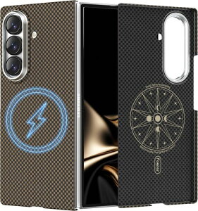 FoenorGalaxyZFold7�P�[�XMagSafe�Ή��A���~�h�@�ې����^���y��26g�}�O�l�b�g���ڊ���~�߃��C�����X�[�d�Ή��M�����N�V�[zfold7�P�[�X(Black/Gold)