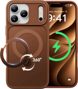 CASEKOO iPhone 18Pro Max/17 Pro Max �p �P�[�X�y2026�ō�����&��_360�x��]�zMagSafe�Ή� �ČRMIL�K�i 360°�S�����ϏՌ� �ő�25W�}���[�d�Ή� �w��h�~/�}�b�g�d�グ/���ϖh�~/������