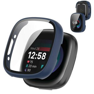 For Fitbit Sense 2/Versa 4 �Ή� �P�[�X�yDKEYIT�z�����K���X ��̌^ Fitbit Sense 2/Versa 4 �ی�J�o�[ PC�f�ޒ����^ �����ȒP �ϏՌ� ��U�h�~ �����x �����ߗ� ���h�~ �S�ʕی�