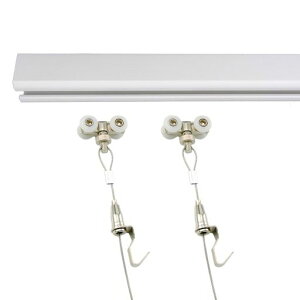 WJELAORYピクチャーレールU型1m-2mピクチャーレール+ステンレス鋼ワイヤー展示用額縁絵画クリックレール天井面用/ホワイト(1m)